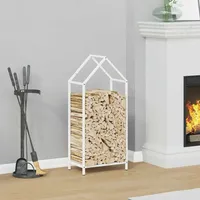 VidaXL Brennholzregal Weiß 40x25x90 cm Kaltgewalzter Stahl