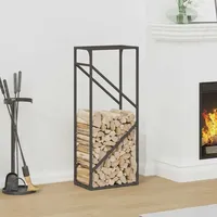 VidaXL Brennholzregal Schwarz 40x25x100 cm Kaltgewalzter Stahl