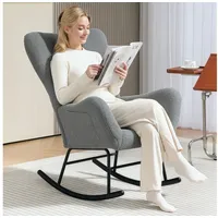 Homcom Schaukelstuhl mit Teddystoff-Optik 1 St 0 x 0