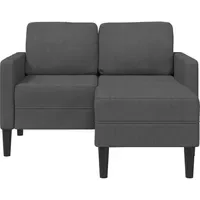 VidaXL 2-Sitzer-Sofa mit Chaiselongue L-Form Dunkelgrau 125 cm Leinen