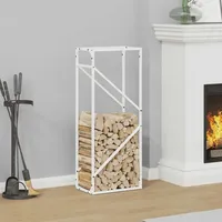 VidaXL Brennholzregal Weiß 40x25x100 cm Kaltgewalzter Stahl