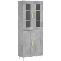 VidaXL Highboard Betongrau 69,5x34x180 cm Holzwerkstoff