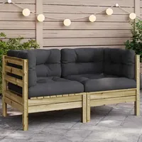 VidaXL Garten-ecksofa Loungesofa braun