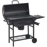 VidaXL Grillwagen mit Rädern und Ablagen schwarz