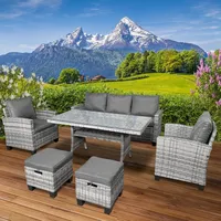 Brast Gartenmöbel Set Delight Grau/Anthrazit bis zu 7 Personen