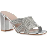 VAN HILL Damen Pantoletten Blockabsatz Strass Klassisch Schuhe 216741