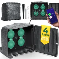 Kesser KESSER® Gartensteckdose Steinoptik mit 4 Steckplätzen - mit