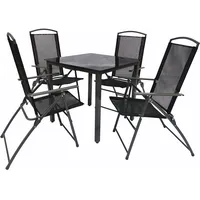 VCM 5-tlg Gartenmöbel Set Sitzgruppe Tisch Stühle Hochlehner Set