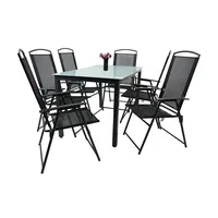 VCM Gartenmöbel 7er-Set ¦ schwarz ¦ Maße cm B: