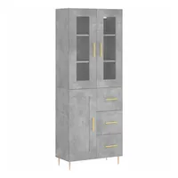 VidaXL Highboard Betongrau 69,5x34x180 cm Holzwerkstoff