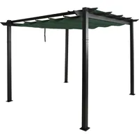 MCW Pavillon Garten, stabiles 8cm-Gestell Schiebedach UV50+ 3x3m ~