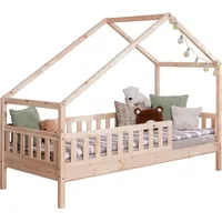 TICAA TiCAA Hausbett Bodenbett wandelbar mit asymmetrischem Dach "Lou"