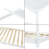 [en.casa] Kinderbett Brome Hausbett 90 cm Weiß