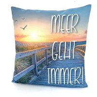 Heimtexland ® Outdoorkissen mit Füllung Garten Dekokissen 45x45 schmutz-