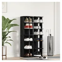 VidaXL Schuhschränke 2 Stk. Schwarz Eichen-Optik 25x27x102 cm