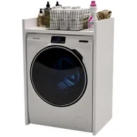Raumhirsch furniture Waschmaschinenschrank, Weiß, Holzwerkstoff, 66x97x48 cm, Waschküche, Waschmaschinenschrank