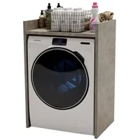 Raumhirsch furniture Waschmaschinenschrank, Hellgrau, Holzwerkstoff, 66x97x62 cm, Waschküche, Waschmaschinenschrank