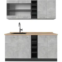 Vicco Küchenzeile R-Line 160 cm grau