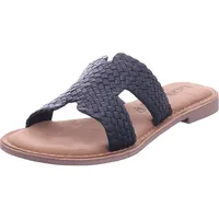 LAZAMANI "Lazamani Pantoletten Leder", Damen, Leder-Pantoletten Black Größe 39