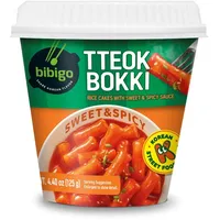 BIBIGO Tteokbokki Reiskuchen Cup mit Sweet und Spicy Sauce