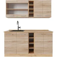 Vicco Singleküche Sonoma/Goldkraft Eiche, 160 cm ohne Arbeitsplatte