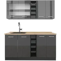 Vicco Küchenzeile R-Line 160 cm grau