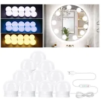 Nviyam 10 LED Spiegelleuchte mit 3 Farbe, Dimmbar Hollywood