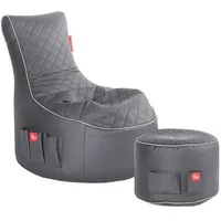 GAMEWAREZ Gaming Sitzsack Bundle Classic - Kunstleder Granite Hurricane
