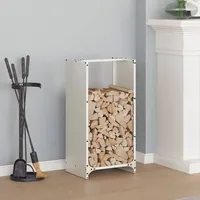 VidaXL Brennholzregal Weiß 40x30x80 cm Kaltgewalzter Stahl