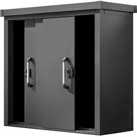 Primeyard Geräteschrank Metall 180x78x161 cm Gartenschrank Schiebetür anthrazit inkl.