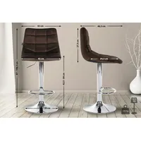 CLP Barhocker Jerry Samt braun/chrom