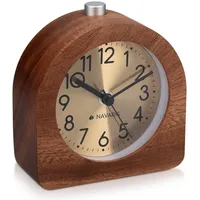 Navaris Wecker Retro Dunkelbraun Analog Quarzuhr
