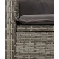 VidaXL 7-tlg. Garten-Essgruppe mit Kissen Grau Poly Rattan