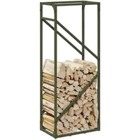 VidaXL Brennholzregal Olivgrün 40x25x100 cm Kaltgewalzter Stahl