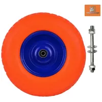 TRIZERATOP Schlauchloses Schubkarrenrad Polyurethan mit Achse pannensicher 4.00-6
