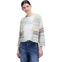 Cartoon Strick-Cardigan mit Color Blocking in Beige/Blau | Gr.: