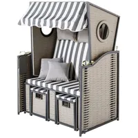 My Flair Strandkorb »Marine«, 2-Sitzer grau