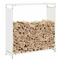 VidaXL Brennholzregal Weiß 90x28x90 cm Kaltgewalzter Stahl