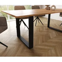 DeLife Esstisch Edge 200x100 S Akazie Natur Kufe Schwarz