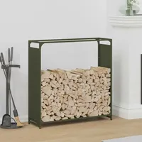 VidaXL Brennholzregal Olivgrün 90x28x90 cm Kaltgewalzter Stahl