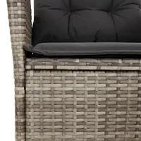 VidaXL 7-tlg. Garten-Essgruppe mit Kissen Grau Poly Rattan
