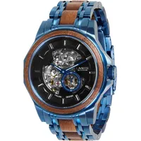 Laimer Herren Holzuhr Anton Automatik Nussholz-Armband 43 mm 0185