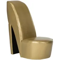 VidaXL Stuhl in Stöckelschuh-Form Golden Kunstleder