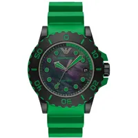 Emporio Armani Herrenuhr 3-Zeiger-Werk Datum Edelstahl schwarz, AR11440