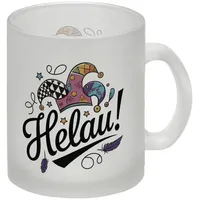 Speecheese Karneval Glas Tasse mit Helau Narrenhut Lustiger Tassen-Spruch