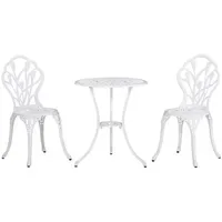 Outsunny Gartenmöbel-Set 3-tlg. Weiß
