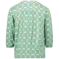 Cartoon Damen Casual-Bluse mit Muster 36, Green/Blue