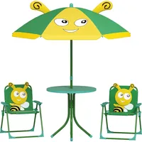 Aiyaplay 4er Set Kindersitzgruppe Garten Kindersitzgarnitur mit 2 Klappstühle,