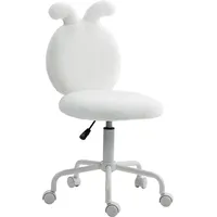 Homcom Bürostuhl Schreibtischstuhl mit Hasenohren, Höhenverstellbar Kosmetikstuhl mit Samtoptik,