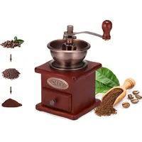Yuehuamech Manuelle Kaffeemühle Einstellbare Grobheit Kaffeemühle Mahlwerk Kaffeebohnenmühle Vintage